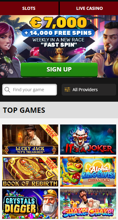 Playamo casino mobile app interface lobby